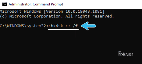 chkdsk c f