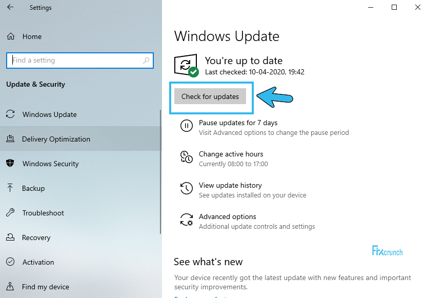 Windows Check for Updates