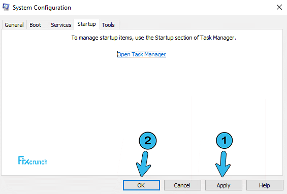 System configuration Apply