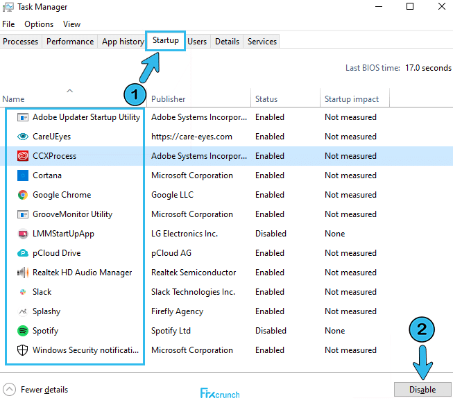 Task Manager startup disable