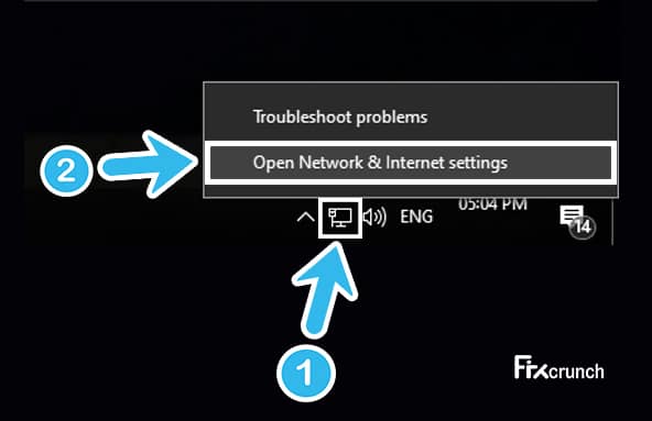 Open Network & Internet Settings