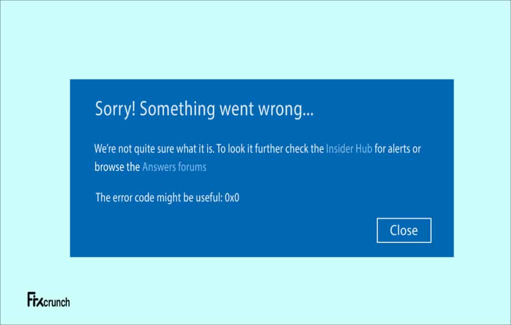 Error Code 0x0
