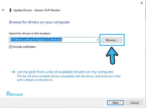 Monitor Driver Selection