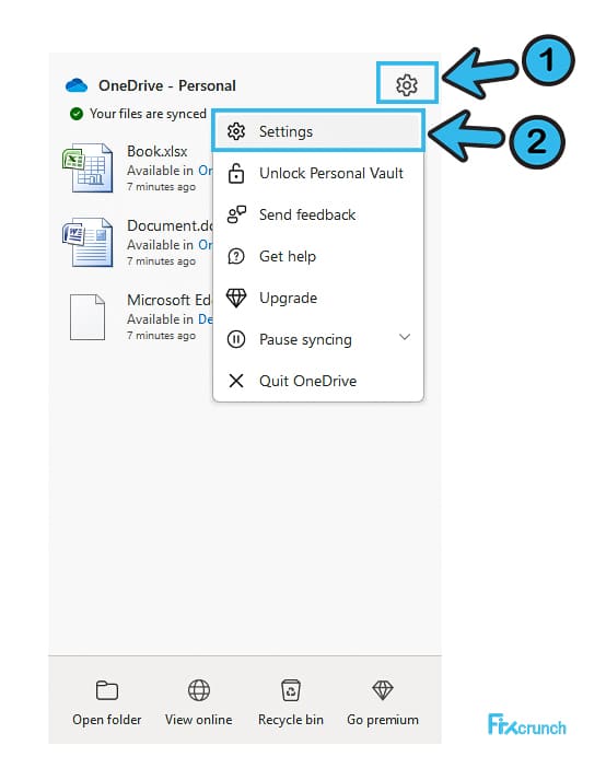 One Drive Settings