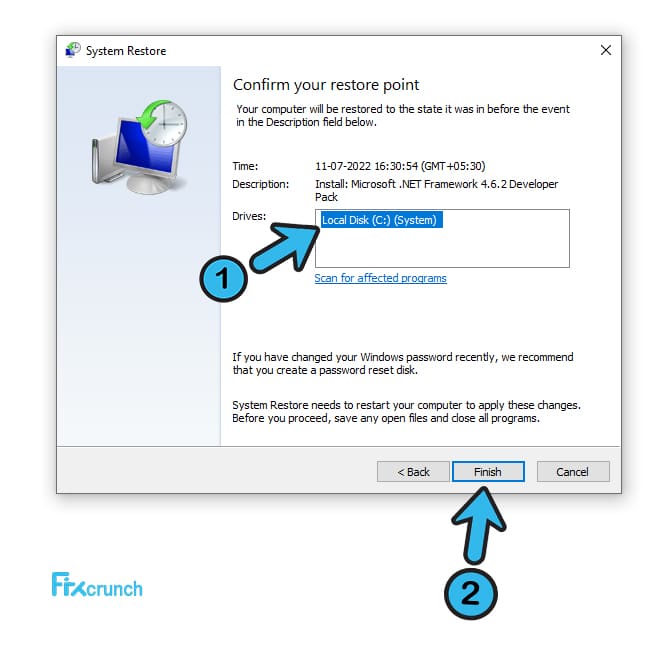 System Restore setup