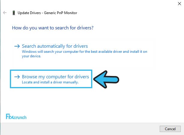 Update Driver Browse my computer for drivers