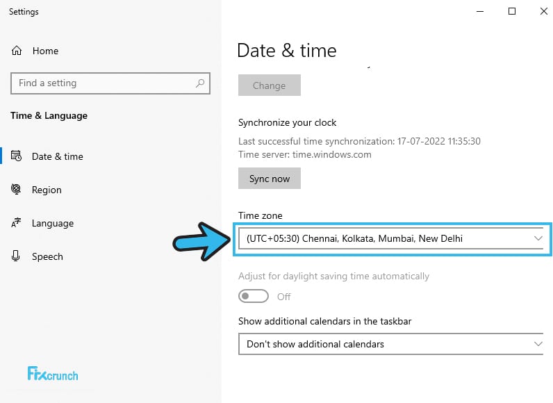 Windows Time Zone